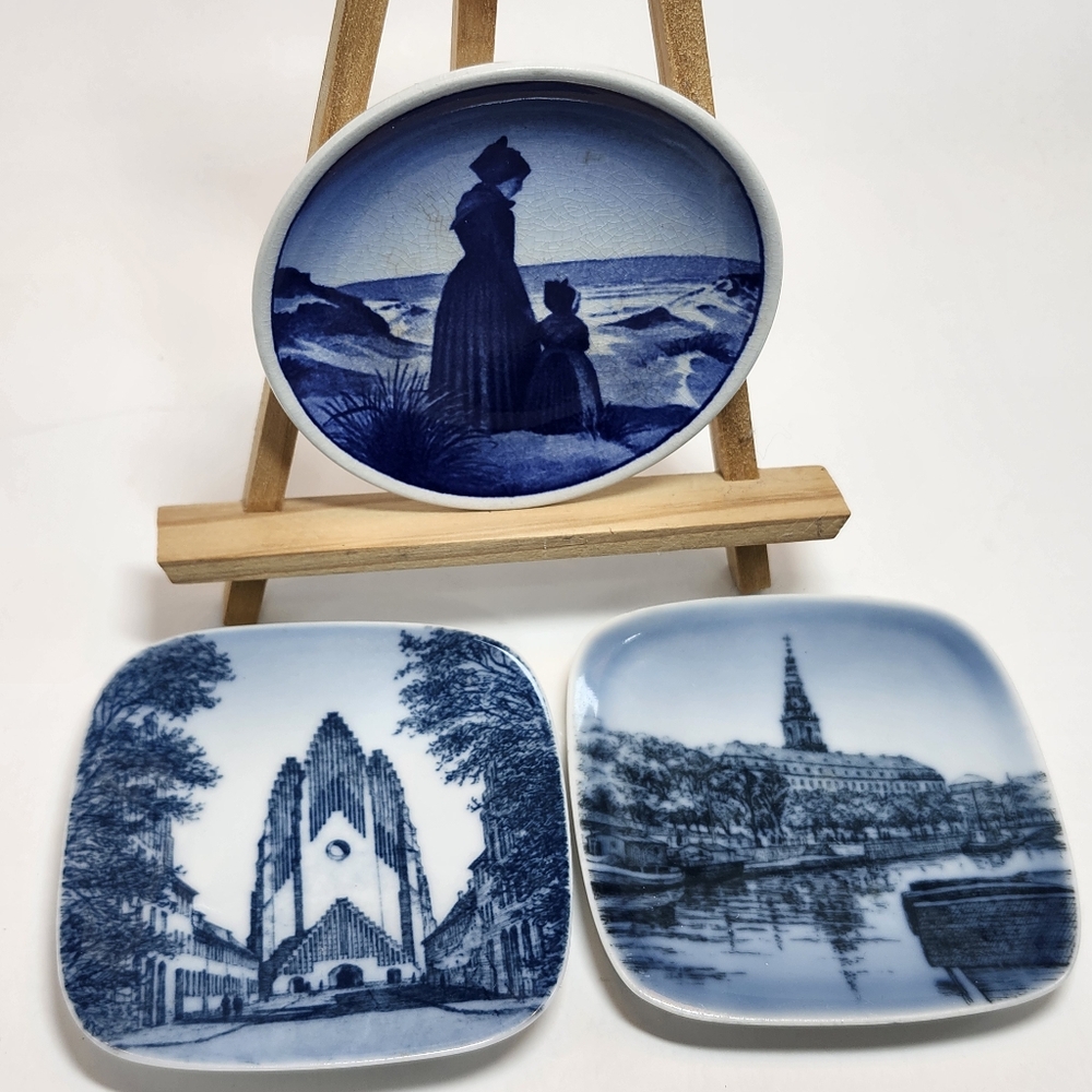 3 Mini Vit Copenhagen Denmark Plates" FANO", "Grundtvigs", & "Christiansborg" - Picture 3 of 17